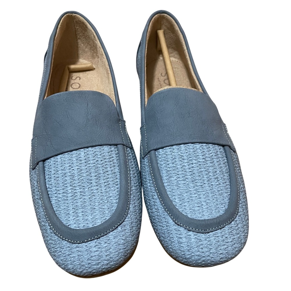 SOUL Naturalizer Women's‎ 10 Bebe Blue Woven Slip On Loafer Shoes Comfort NIB